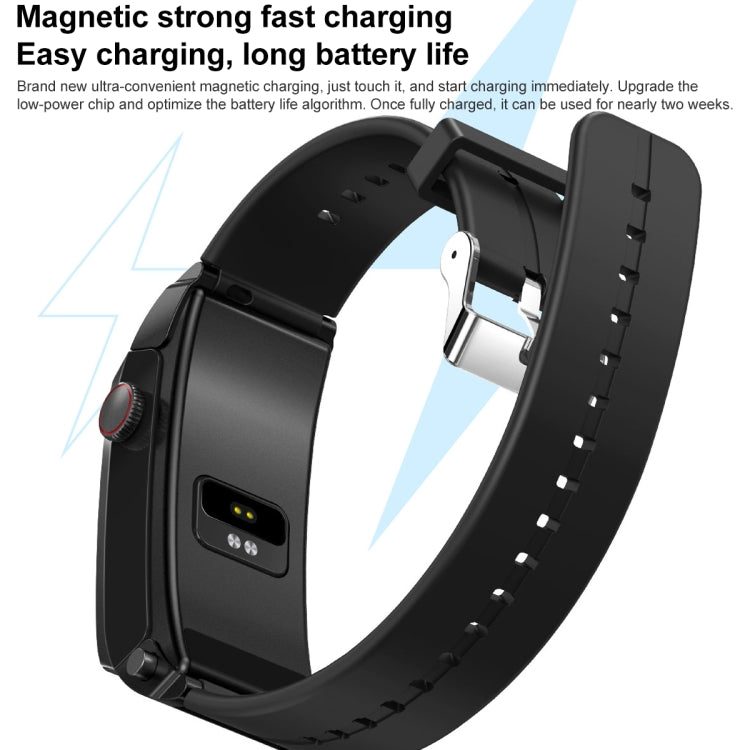 M6 1.5 inch Silicone Band Earphone Detachable IP68 Waterproof Smart Watch Support Bluetooth Call, Steel Band (Red)