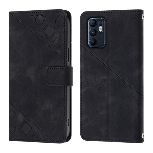 Skin-feel Embossed Leather Phone Case, For OPPO Reno6 5G, For OPPO A9 2020 / A5 2020 / A11X, For OPPO A16 / A54S, For OPPO A16K, For OPPO A57 5G 2022 / Realme V23 / Narzo 50 5G / A77 5G / K10 5G Global / A57 4G / V23i, For OPPO A57E 5G, For OPPO A58 5G...