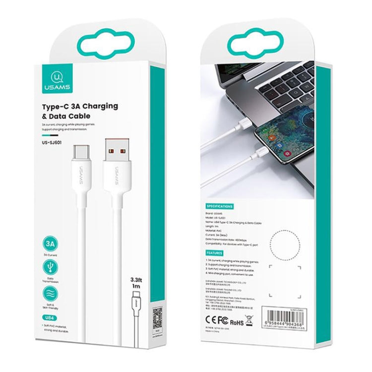 USAMS US-SJ601 U84 USB to USB-C / Type-C 3A Charging Data Cable, 2m
