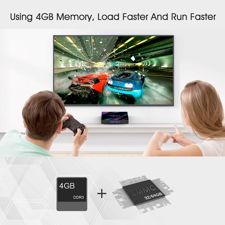 H96 Max-3318 4K Ultra HD Android TV Box with Remote Controller, Android 10.0, RK3318 Quad-Core 64bit Cortex-A53, 4GB+32GB, Support TF Card / USBx2 / AV / Ethernet, AU Plug, EU Plug, UK Plug, US Plug