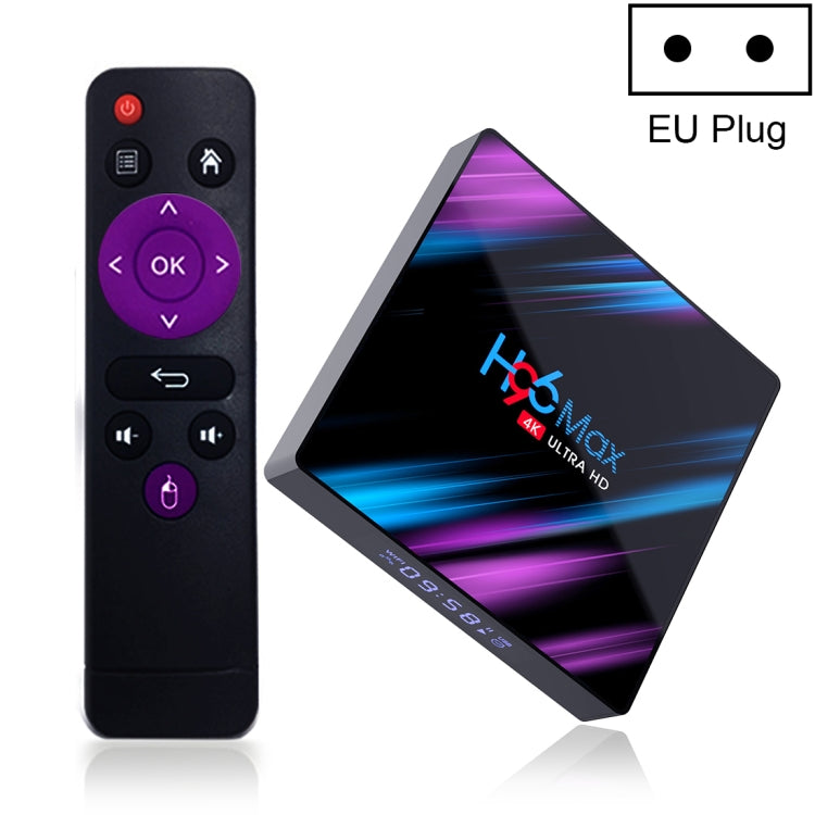 H96 Max-3318 4K Ultra HD Android TV Box with Remote Controller, Android 10.0, RK3318 Quad-Core 64bit Cortex-A53, 4GB+32GB, Support TF Card / USBx2 / AV / Ethernet, AU Plug, EU Plug, UK Plug, US Plug