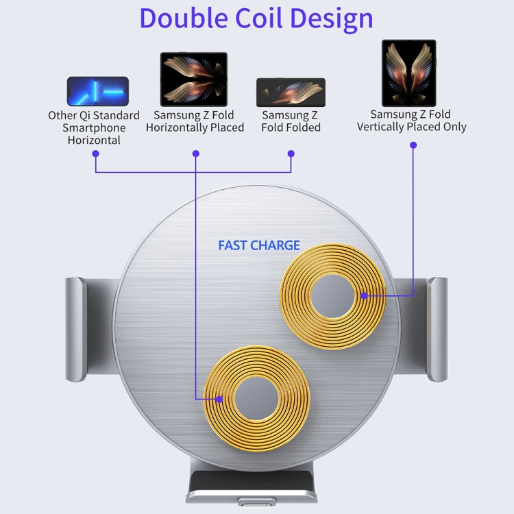 Dual Coil Car Phone Holder Wireless Charger