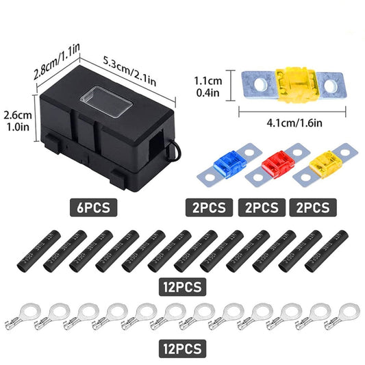 6 in 1 ANS Car Fuse Holder Fuse Box, 40A & 50A & 60A, 60A & 80A & 100A