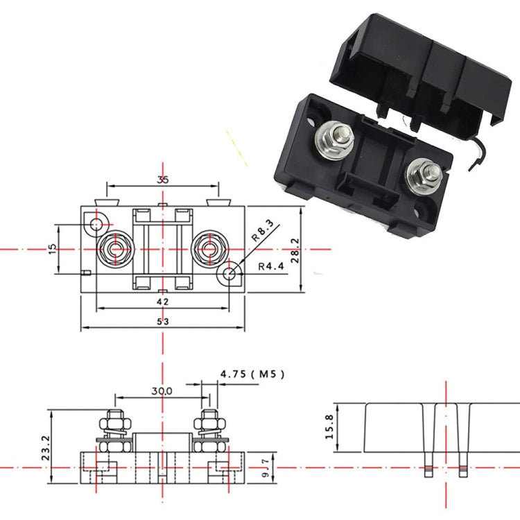 6 in 1 ANS Car Fuse Holder Fuse Box, 40A & 50A & 60A, 60A & 80A & 100A