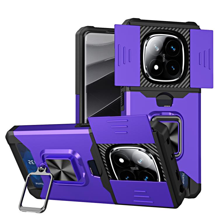 Camera Shield Card Slot PC+TPU Phone Case, For Redmi Note 14 Pro 5G / 14 Pro+ 5G, For Redmi Note 14 4G 163mm, For Redmi Note 13 4G, For Redmi Note 13 Pro 5G, For Redmi Note 12 4G