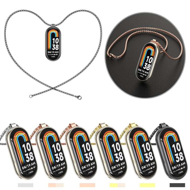 Mijobs Metal Pendant Stainless Steel Watch Necklace, For Xiaomi Smart Band 11 / 10 / 9 / 8