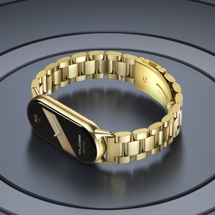 Mijobs Three Bead Stainless Steel Watch Band, For Xiaomi Smart Band 11 / 10 / 9 / 8