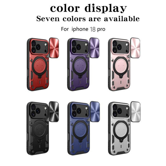 CD Texture Sliding Camshield Magnetic Holder Phone Case, For iPhone 18 Pro, For iPhone 18 Pro Max, For iPhone 17e / 16e, For iPhone 17 Pro Max, For iPhone 17 Pro, For iPhone 17, For iPhone Air, For iPhone 16 Pro Max, For iPhone 16 Pro, For iPhone 16 Pl...
