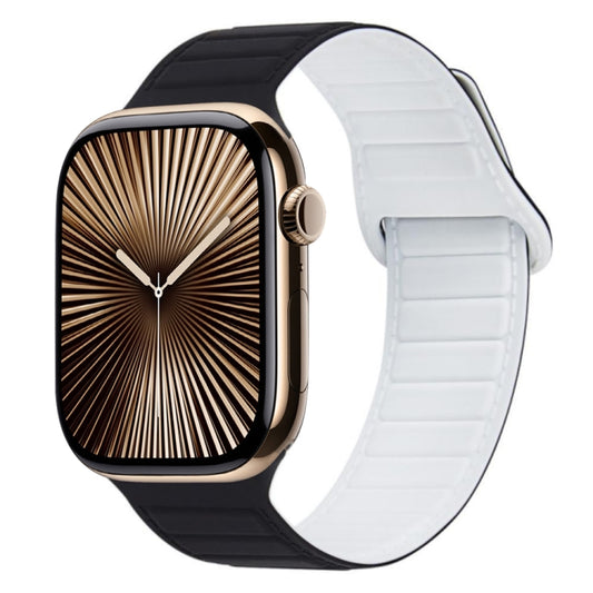 Bracelet de montre en silicone magnétique à boucle, pour Apple Watch Series 10 46 mm, pour Apple Watch Series 10 42 mm, pour Apple Watch SE 2023 44 mm, pour Apple Watch SE 2023 40 mm, pour Apple Watch Ultra 2 49 mm, pour Apple Watch 9 45 mm