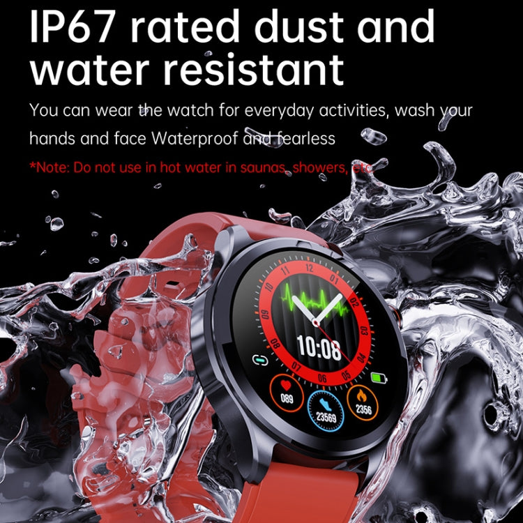 TK22 1.39 inch IP67 Waterproof Leather Band Smart Watch Supports ECG / Non-invasive Blood Sugar, Leather Band (Black)