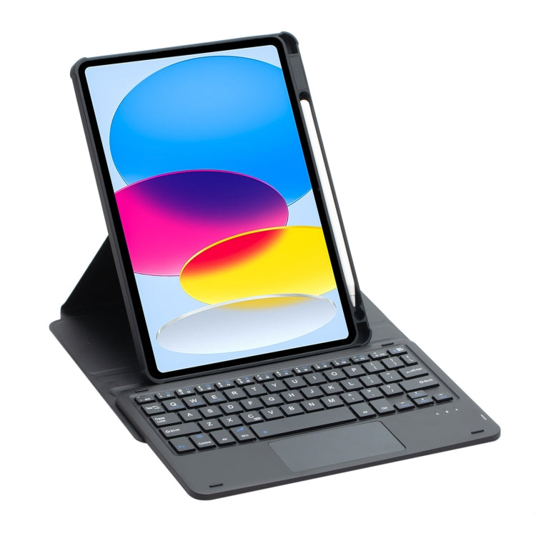 F10B-A 360 Rotation Acrylic Transparent Bluetooth Keyboard Leather Case With Touch Control, F10B-A