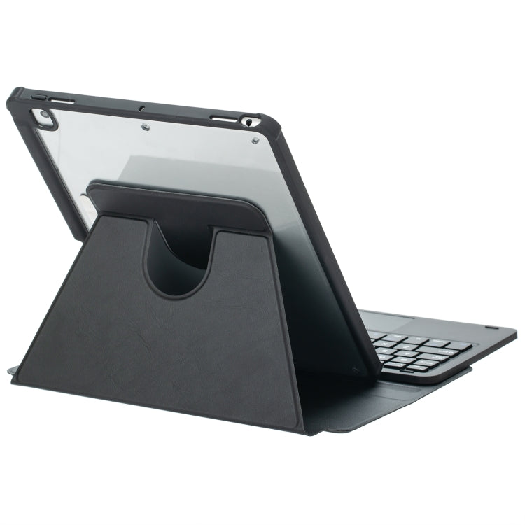 F10B-A 360 Rotation Acrylic Transparent Bluetooth Keyboard Leather Case With Touch Control, F10B-A