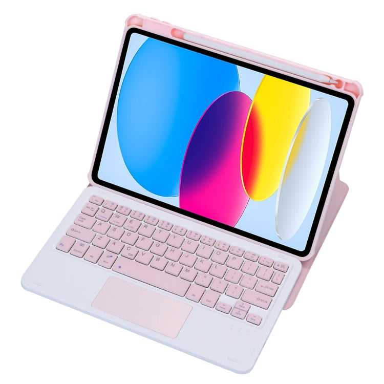F10B-A 360 Rotation Acrylic Transparent Bluetooth Keyboard Leather Case With Touch Control, F10B-A