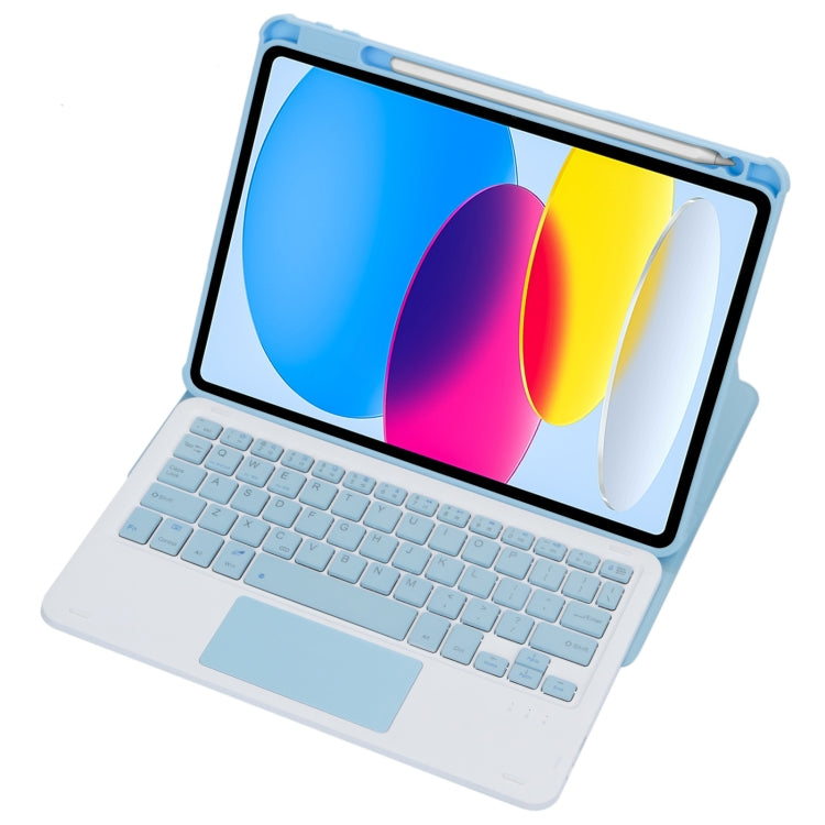F10B-A 360 Rotation Acrylic Transparent Bluetooth Keyboard Leather Case With Touch Control, F10B-A
