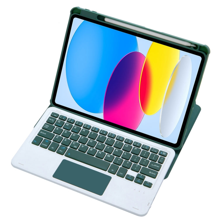 F10B-A 360 Rotation Acrylic Transparent Bluetooth Keyboard Leather Case With Touch Control, F10B-A
