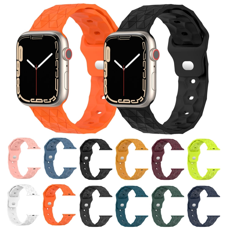 Football Texture Silicone Watch Band, For Apple Watch 8 41mm, For Apple Watch 8 45mm, For Apple Watch SE 2022 40mm, For Apple Watch SE 2022 44mm, For Apple Watch 7 41mm, For Apple Watch 7 45mm, For Apple Watch SE 40mm, For Apple Watch SE 44mm