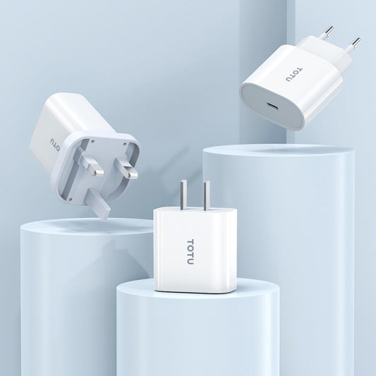 TOTU PD 20W Type-C Port Charger, EU Plug, UK Plug