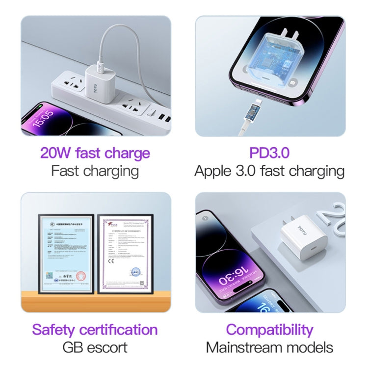 TOTU PD 20W Type-C Port Charger, EU Plug, UK Plug