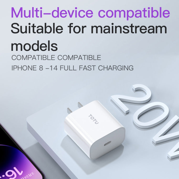 TOTU PD 20W Type-C Port Charger, EU Plug, UK Plug