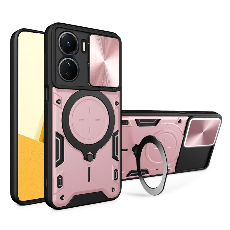 CD Texture Sliding Camshield Magnetic Holder Phone Case