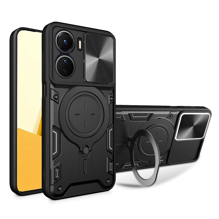 CD Texture Sliding Camshield Magnetic Holder Phone Case