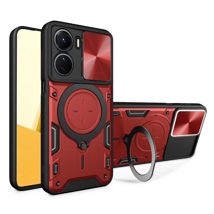 CD Texture Sliding Camshield Magnetic Holder Phone Case