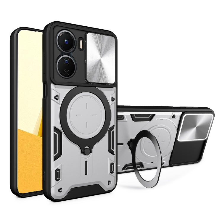CD Texture Sliding Camshield Magnetic Holder Phone Case