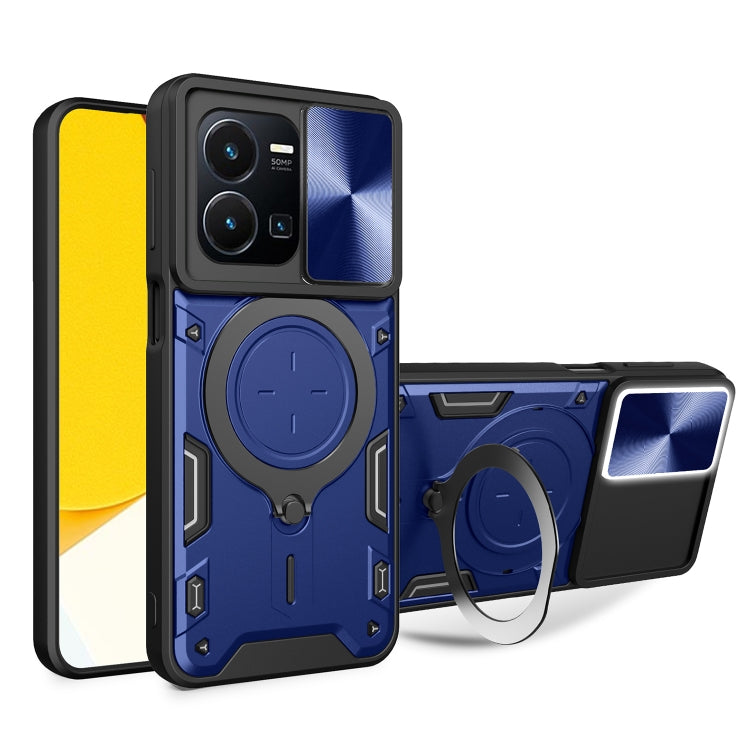 CD Texture Sliding Camshield Magnetic Holder Phone Case