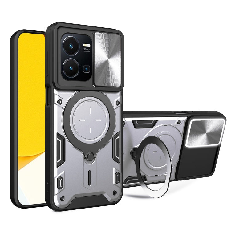 CD Texture Sliding Camshield Magnetic Holder Phone Case