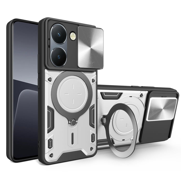 CD Texture Sliding Camshield Magnetic Holder Phone Case