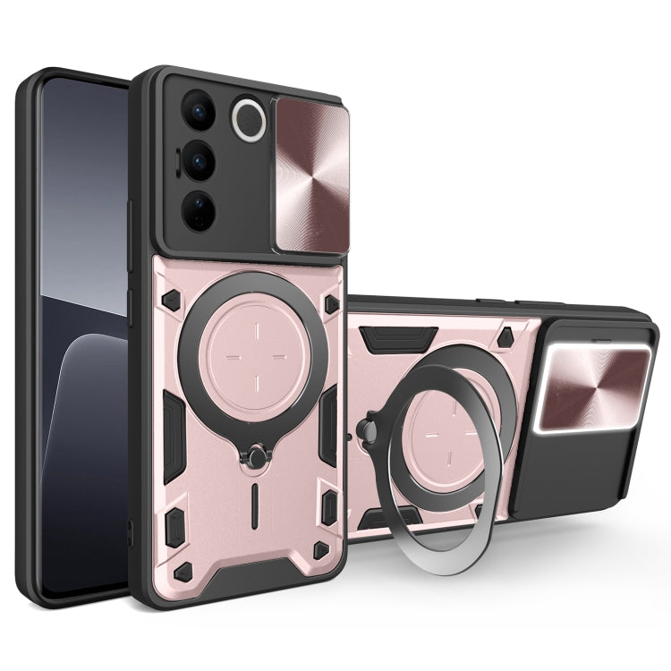 CD Texture Sliding Camshield Magnetic Holder Phone Case