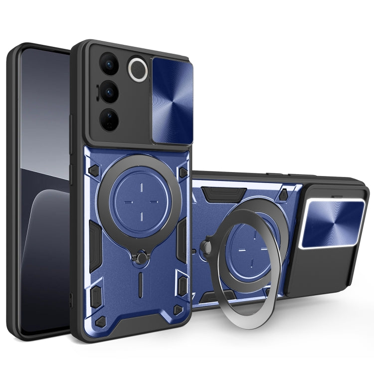 CD Texture Sliding Camshield Magnetic Holder Phone Case