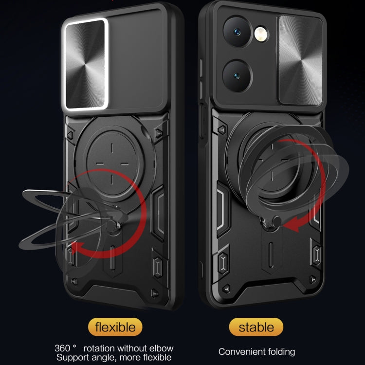 CD Texture Sliding Camshield Magnetic Holder Phone Case