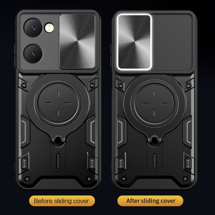 CD Texture Sliding Camshield Magnetic Holder Phone Case
