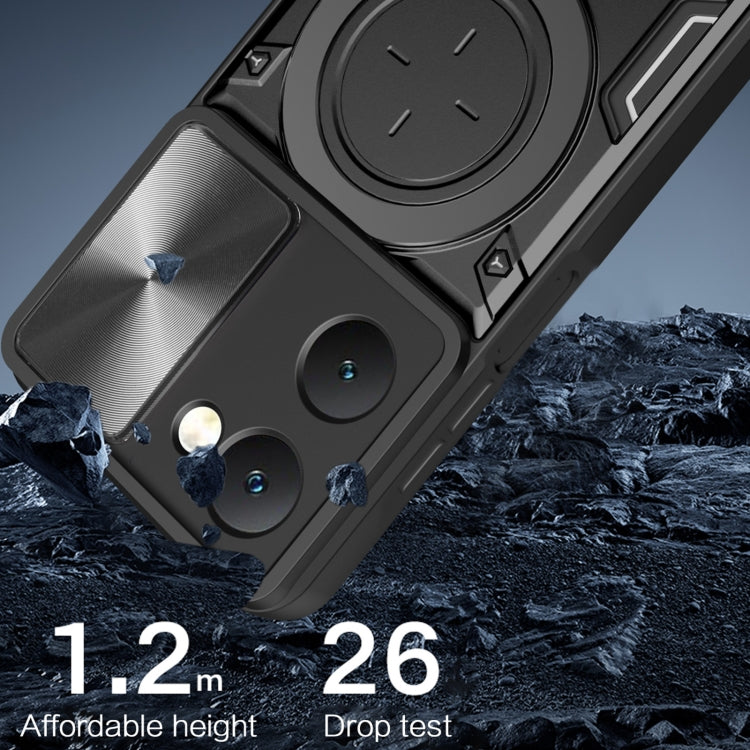 CD Texture Sliding Camshield Magnetic Holder Phone Case