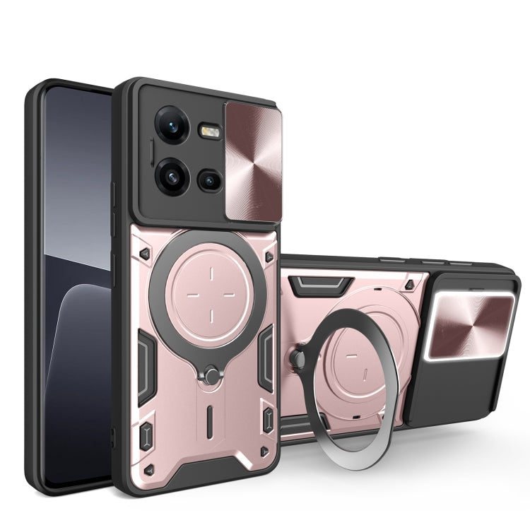 CD Texture Sliding Camshield Magnetic Holder Phone Case