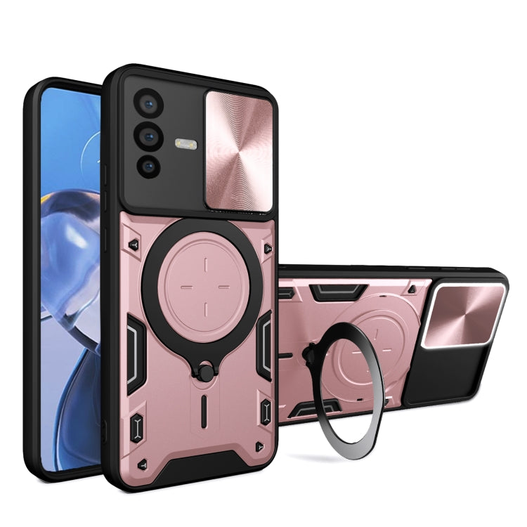 CD Texture Sliding Camshield Magnetic Holder Phone Case