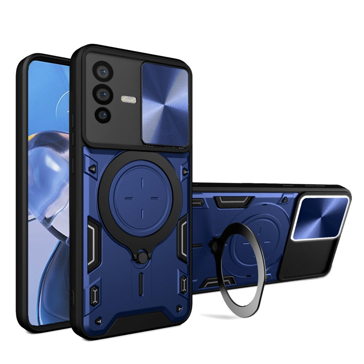 CD Texture Sliding Camshield Magnetic Holder Phone Case