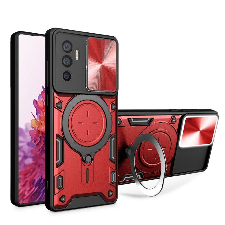 CD Texture Sliding Camshield Magnetic Holder Phone Case