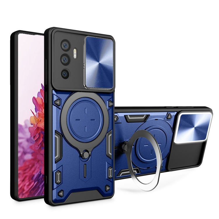 CD Texture Sliding Camshield Magnetic Holder Phone Case