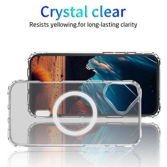 Étui de téléphone magnétique MagSafe à quatre coins Airbags, Pour iPhone 17e / 16e, Pour iPhone 16 Pro Max, Pour iPhone 16 Pro, Pour iPhone 16 Plus, Pour iPhone 16, Pour iPhone 15 Pro Max, Pour iPhone 15 Pro, Pour iPhone 15 Plus, Pour iPhone 15