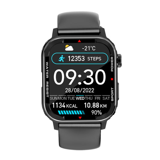 G96 Montre connectée robuste avec écran carré HD de 1,85 pouce, prise en charge des appels Bluetooth, de la surveillance de la fréquence cardiaque et de l'oxygène sanguin, G96