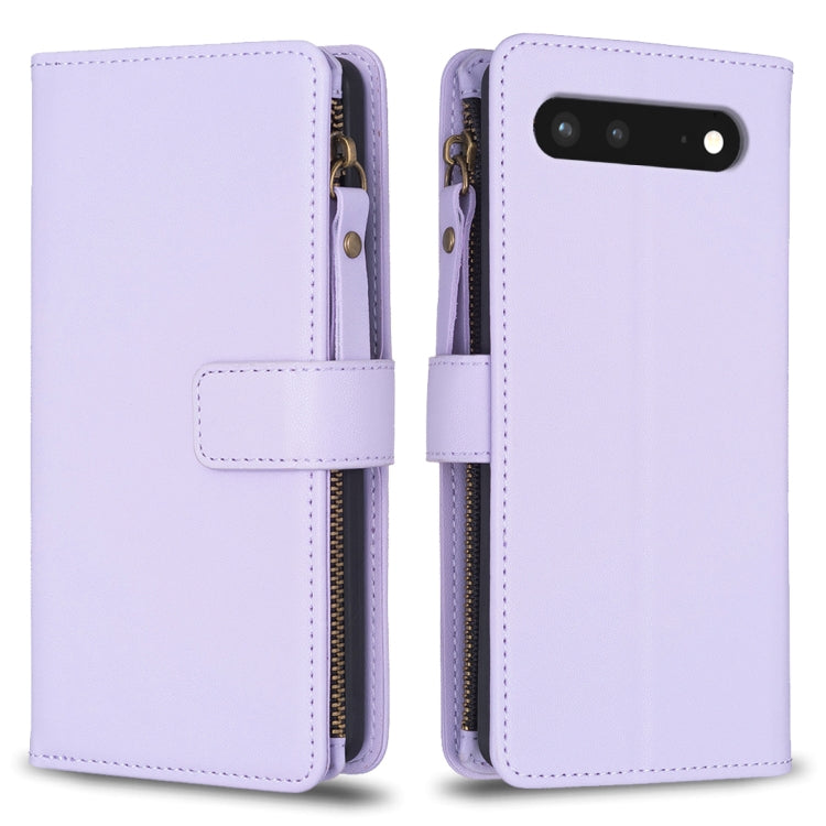 9 Card Slots Zipper Wallet Leather Flip Phone Case, For Google Pixel 8 Pro, For Google Pixel 8, For Google Pixel 7a, For Google Pixel 7 Pro, For Google Pixel 7