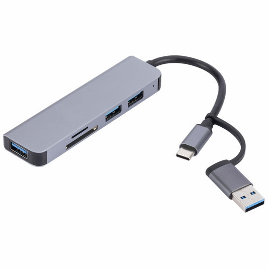 2302 5 in 1 USB+USB-C/Type-C to USB Multi-function Docking Station HUB Adapter, 2302