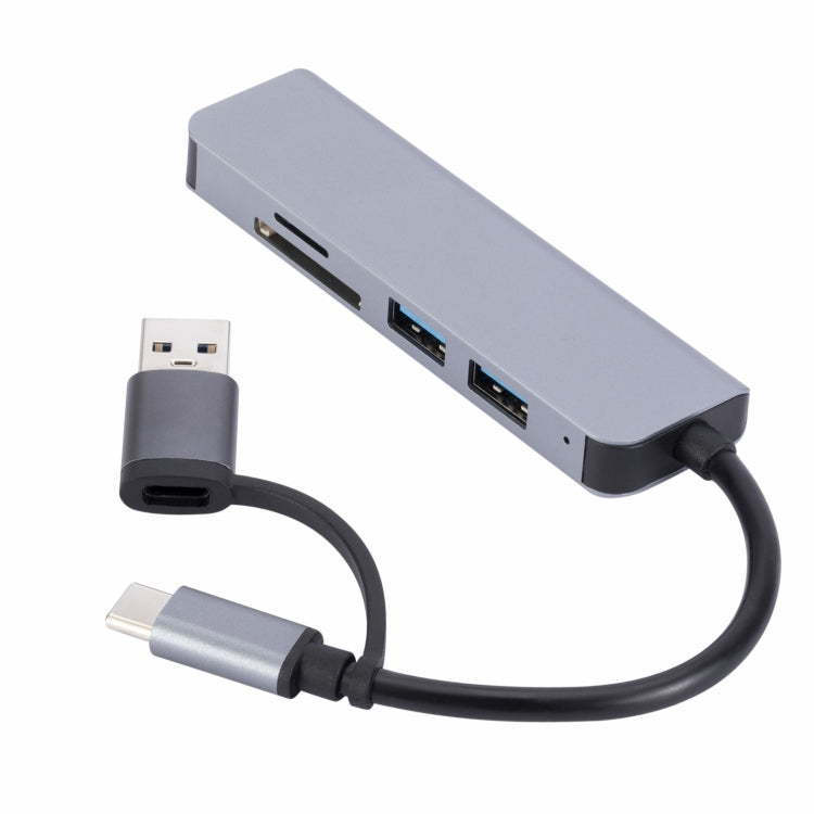 2302 5 in 1 USB+USB-C/Type-C to USB Multi-function Docking Station HUB Adapter, 2302