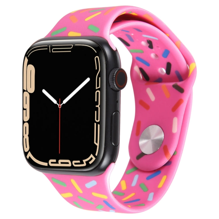 Rainbow Raindrops Silicone Watch Band, For Apple Watch 4 44mm, For Apple Watch 4 40mm, For Apple Watch 3 38mm, For Apple Watch 3 42mm, For Apple Watch 2 42mm, For Apple Watch 2 38mm, For Apple Watch 42mm, For Apple Watch 38mm