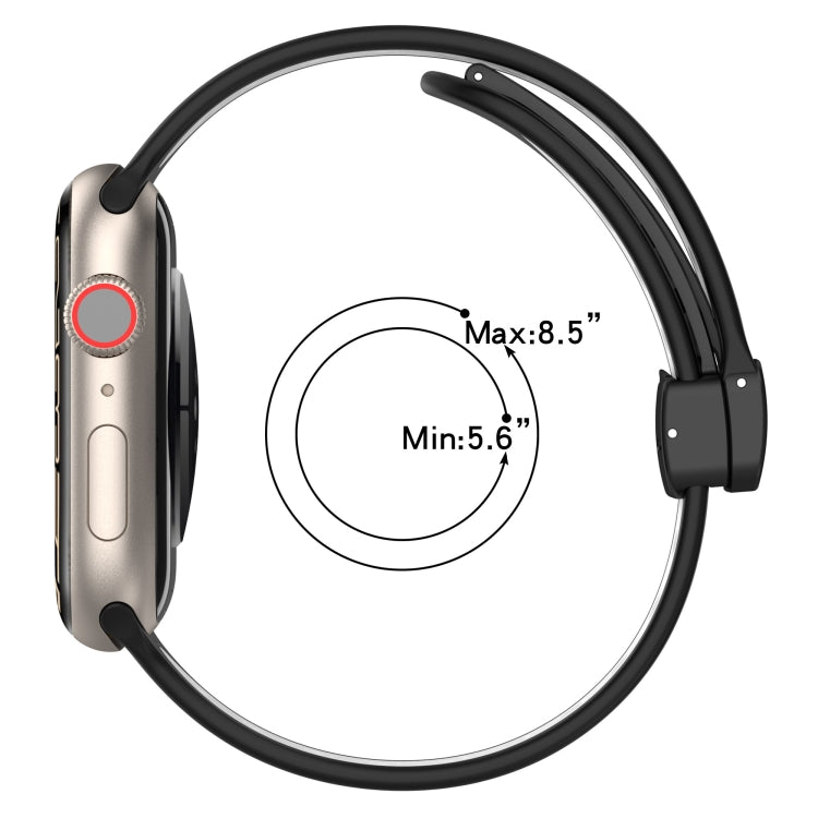 Magnetic Buckle Silicone Watch Band, For Apple Watch 4 44mm, For Apple Watch 4 40mm, For Apple Watch 3 38mm, For Apple Watch 3 42mm, For Apple Watch 2 42mm, For Apple Watch 2 38mm