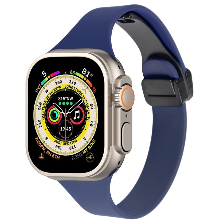 Magnetic Buckle Slim Silicone Watch Band, For Apple Watch Ultra 49mm, For Apple Watch SE 2023 44mm, For Apple Watch SE 2023 40mm, For Apple Watch Ultra 2 49mm