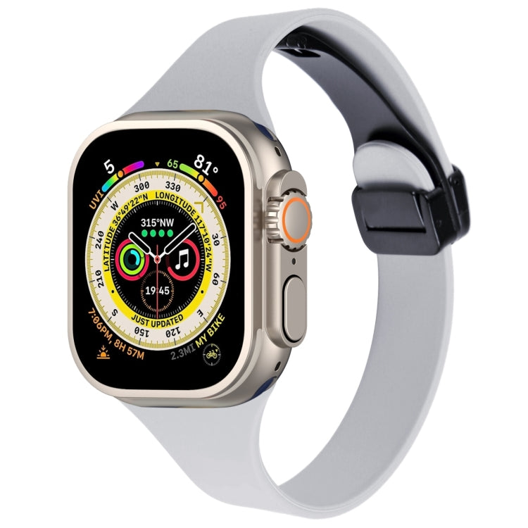 Magnetic Buckle Slim Silicone Watch Band, For Apple Watch Ultra 49mm, For Apple Watch SE 2023 44mm, For Apple Watch SE 2023 40mm, For Apple Watch Ultra 2 49mm