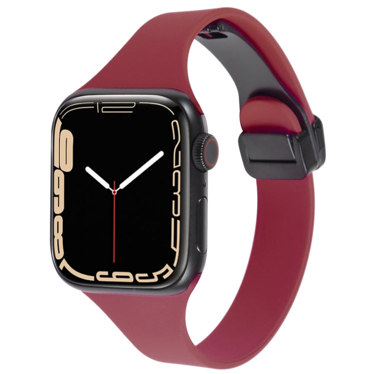 Magnetic Buckle Slim Silicone Watch Band, For Apple Watch SE 2022 40mm, For Apple Watch Series 9 45mm, For Apple Watch Series 9 41mm, For Apple Watch SE 2022 44mm